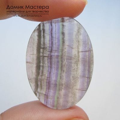K-K-001820 - флюорит, кабошон, натуральный камень, Африка, полупрозрачный, 36х26х4мм
