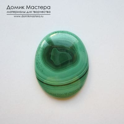 K-K-001822 - малахит, кабошон, натуральный камень, Африка, 37х30х5мм