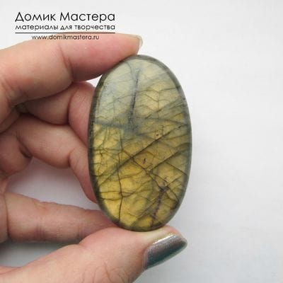 K-K-001843 - лабрадор, кабошон, натуральный камень, Африка, 56х33х7мм