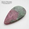 K-K-001863 - цоизит с корундом (поделочное качество), кабошон, натуральный камень, 52х31х4мм