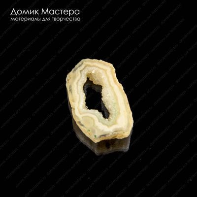 K-K-001874 - агат, сквозная кварцевая  друза, кабошон, 25х15х6мм
