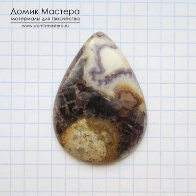 K-K-001925 - флюорит, кабошон, натуральный камень, Россия, 48х34х5мм