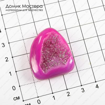 K-K-001964 - агат, с друзой, кабошон, тонирован, натуральный камень, 33х29х8мм