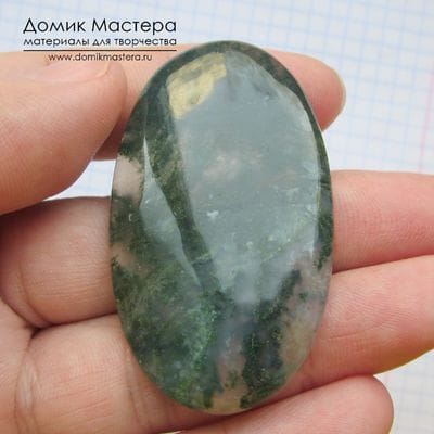 K-K-001974 - агат индийский, кабошон, полупрозрачный, 53х30х4мм