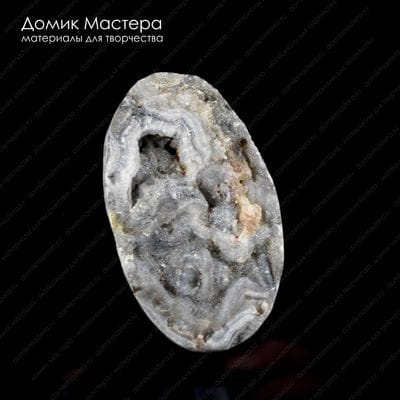 K-K-001979 - халцедон наплывной, кабошон, сквозная жеода, природная поверхность, 54х31х7мм