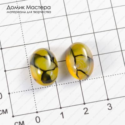 K-K-002063 - агат, пара кабошонов, натуральный камень, тонированы, 17х11х5мм