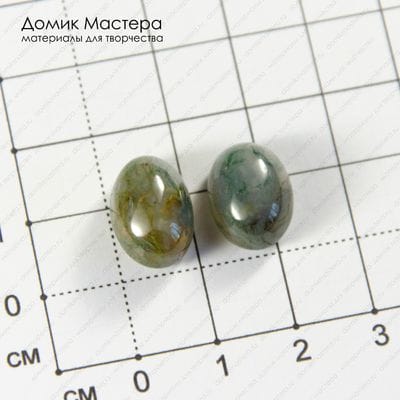 K-K-002079 - агат индийский, пара кабошонов, натуральный камень, 15х10х7мм