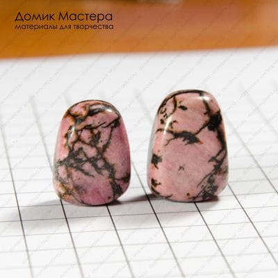 K-K-002090 - родонит, галтовка, без отверстий, 24х18х14мм и 23х17х13мм