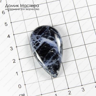 K-K-002100 - содалит, кабошон, натуральный камень, на подложке, Бразилия, 42х28,5х6мм