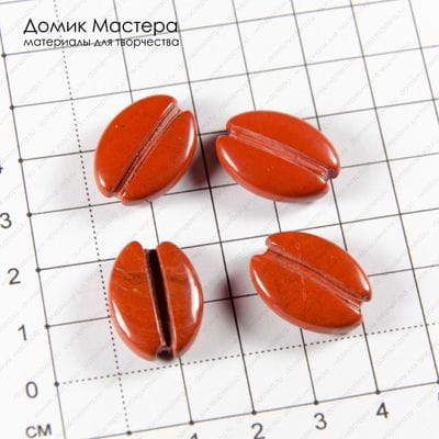 K-K-002117 - яшма, кабошон, с канавками с обеих сторон, 20х16х6мм