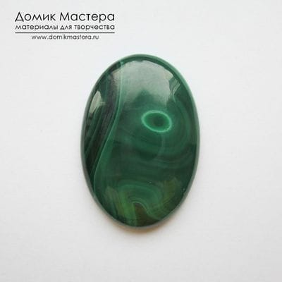K-K-002149 - малахит, кабошон, натуральный камень, Заир, 36х25х6мм