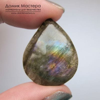 K-K-002166 - лабрадор (спектролит), кабошон, натуральный камень, Мадагаскар, 28х23х4мм