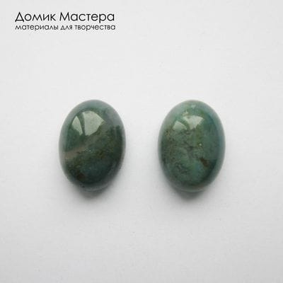 K-K-002187 - агат индийский, пара кабошонов, натуральный камень, 18х13х7мм