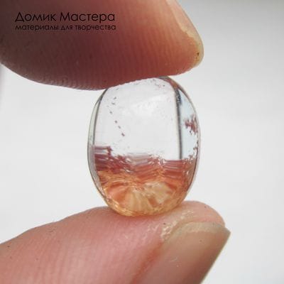 K-K-002197 - кварц рутиловый (аквариумный), кабошон, натуральный камень, Африка, 12,5х10х7мм