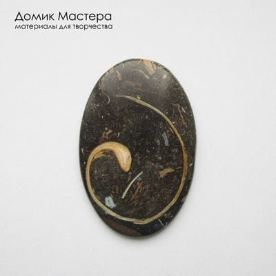 K-K-002209 - агат (окаменелости), кабошон, натуральный камень, Мадагаскар, 50х33х4мм