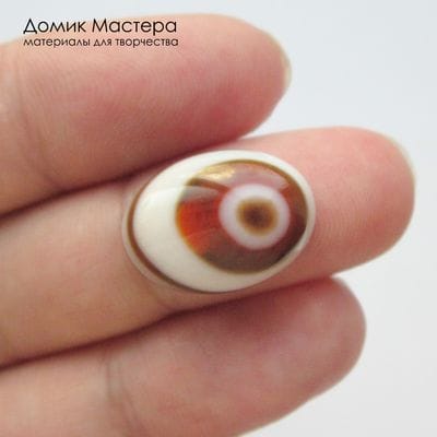 K-K-002242 - агат , кабошон, "око", тонирован,  натуральный камень, 12х18х7мм