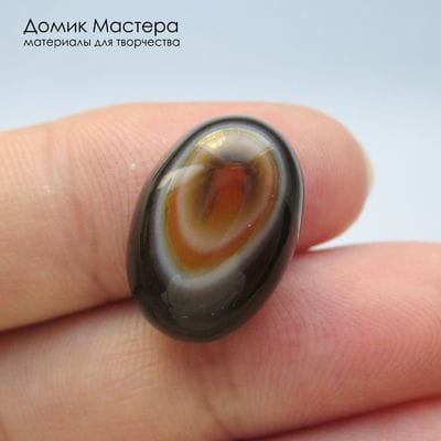 K-K-002243 - агат , кабошон, "око", тонирован,  натуральный камень, 18х12х7мм