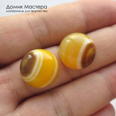 K-K-002271 - агат, пара кабошонов,  натуральный камень,  тонирован, 15х7мм