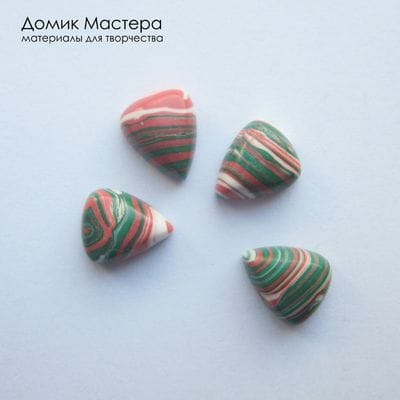 K-K-002302 - набор кабошонов, ювелирный пластик, один 12х10х5мм
