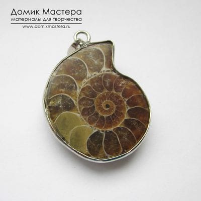 K-Kul-000650 - аммонит, подвеска, 35х30х8мм