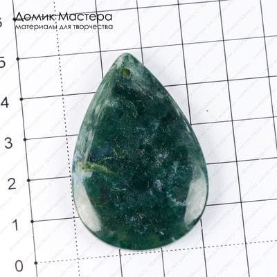K-Kul-000752 - агат индийский, подвеска, натуральный камень, 49х33х7мм