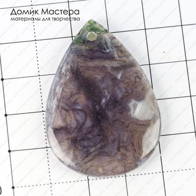 K-Kul-000753 - агат индийский, подвеска, натуральный камень, 45х32х5мм