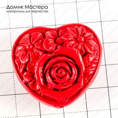 K-Kul-000759 - большая акриловая бусина, двусторонняя, рисунки на сторонах - разные!, 36х38х20мм