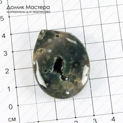 K-Kul-000763 - яшма океаническая, подвеска, натуральный камень, 38х30х9мм