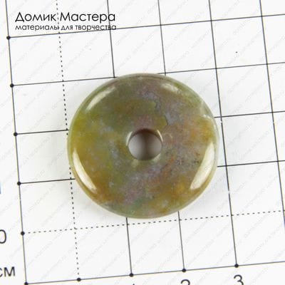 K-Kul-000783 - агат индийский, подвеска, двусторонняя, натуральный камень, 30х5мм