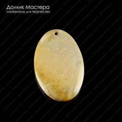 K-Kul-000789 - коралл окаменелый, подвеска, двусторонняя,  натуральный камень, 49х29х5мм (отверстие 1,5мм)