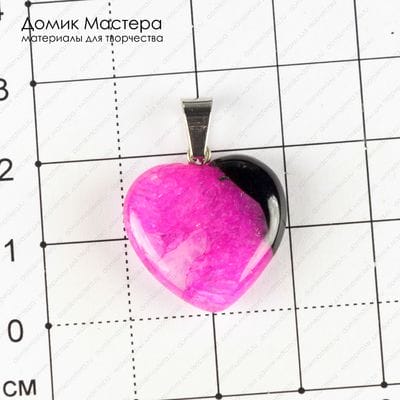 K-Kul-000803 - агат, тонирован. подвеска, сердце,  19х20мм
