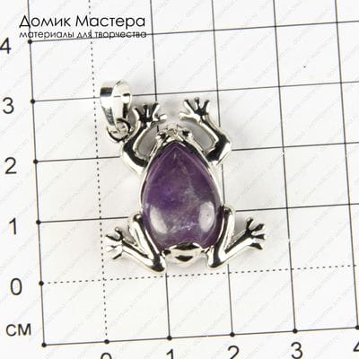 K-Kul-000804 - аметист, подвеска, бижутерный сплав, 30х27мм