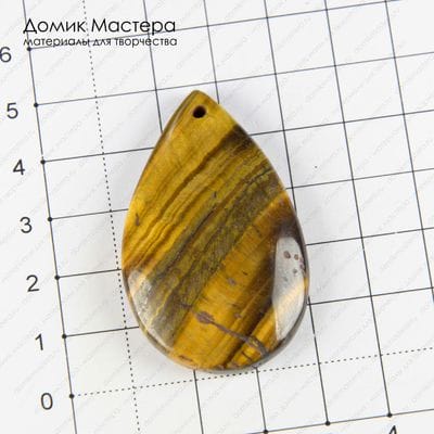 K-Kul-000808 - тигровый глаз, подвеска, натуральный камень, 49х31х7мм