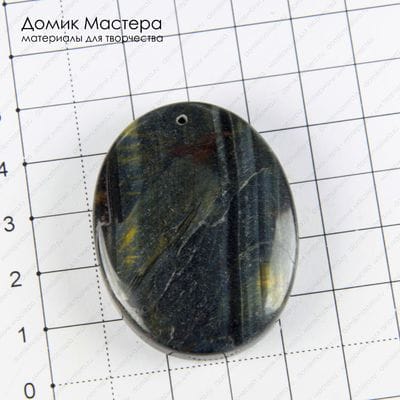 K-Kul-000809 - тигровый (соколиный) глаз, подвеска, натуральный камень, 45х35х9мм