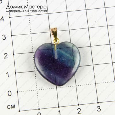 K-Kul-000816 - флюорит, подвеска, с бейлом, 24х24х4мм, натуральный камень, Африка
