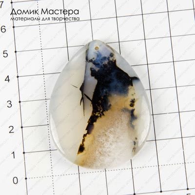 K-Kul-000820 - агат, подвеска, натуральный камень, капля, кулон, с кварцем, 51х40х5мм
