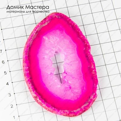 K-Kul-000833 - агат, подвеска, тонирован, срез, с друзой,  натуральный камень, 96х60х5мм