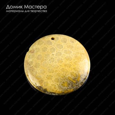 K-Kul-000847 - коралл окаменелый, подвеска, натуральный камень, Малайзия, 39х5мм