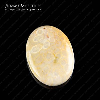 K-Kul-000850 - коралл окаменелый, подвеска, натуральный камень, Малайзия, 41х30х8мм