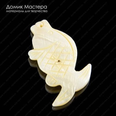 K-Kul-000852 - перламутр, подвеска, резная, натуральный камень, 53х28х4мм