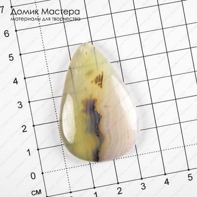K-Kul-000861 - агат, с включениями, подвеска, полупрозрачный, натуральный камень, 49х33х6мм