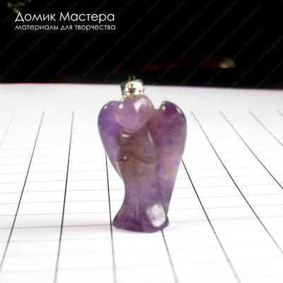 K-Kul-000866 - аметист, подвеска, резная, ангел, натуральный камень, Бразилия, 27х19х12мм