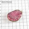 K-Kul-000875 - кварц, друза, тонирована, подвеска, натуральный камень, латунь "под золото", камень: 41х30х16мм