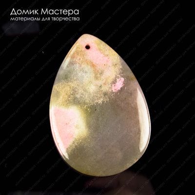 K-Kul-000880 - агат, включения, подвеска, натуральный камень, тонирован, 55х36х6мм