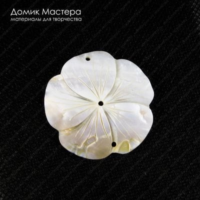 K-Kul-000890 - перламутр, подвеска, коннектор, натуральный резной камень, 48х49х3мм