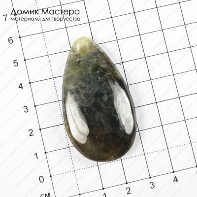 K-Kul-000893 - агат индийский, подвеска, натуральный камень, 53х30х8мм