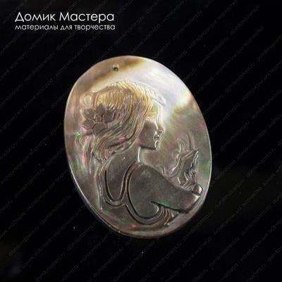 K-Kul-000905 - перламутр, камея, 40х30х1.5мм