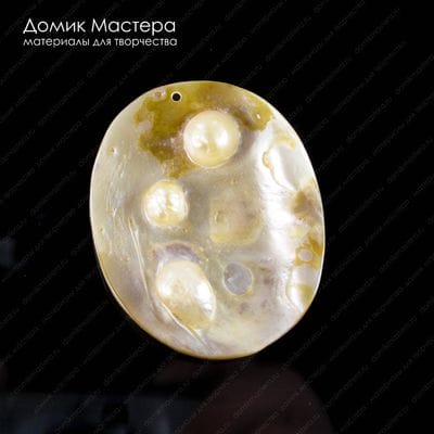 K-Kul-000907 - перламутр, подвеска, слегка вогнутая, 50х39мм
