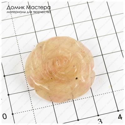 K-Kul-000909 - стекло, резная подвеска, роза, 35х9мм