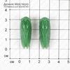 K-Kul-000919 - пара подвесок, стекло, резная, цикада, ,  32х11х11мм